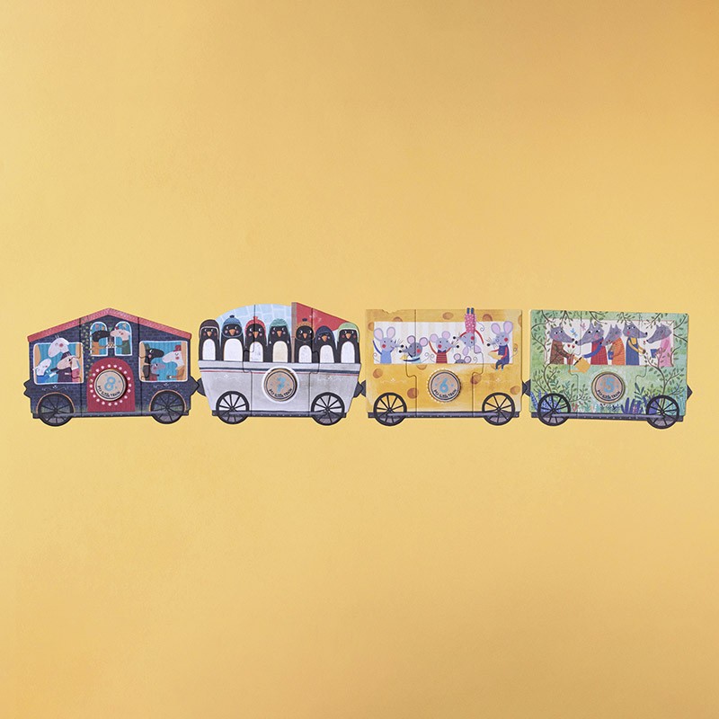 puzzle y juego de encajar de madera